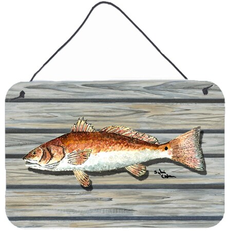 Carolines Treasures 8 x 12 in. Red Fish Aluminium Metal Wall or Door Hanging Print 8489DS812